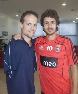 Javier Hernández con Pablo Aimar