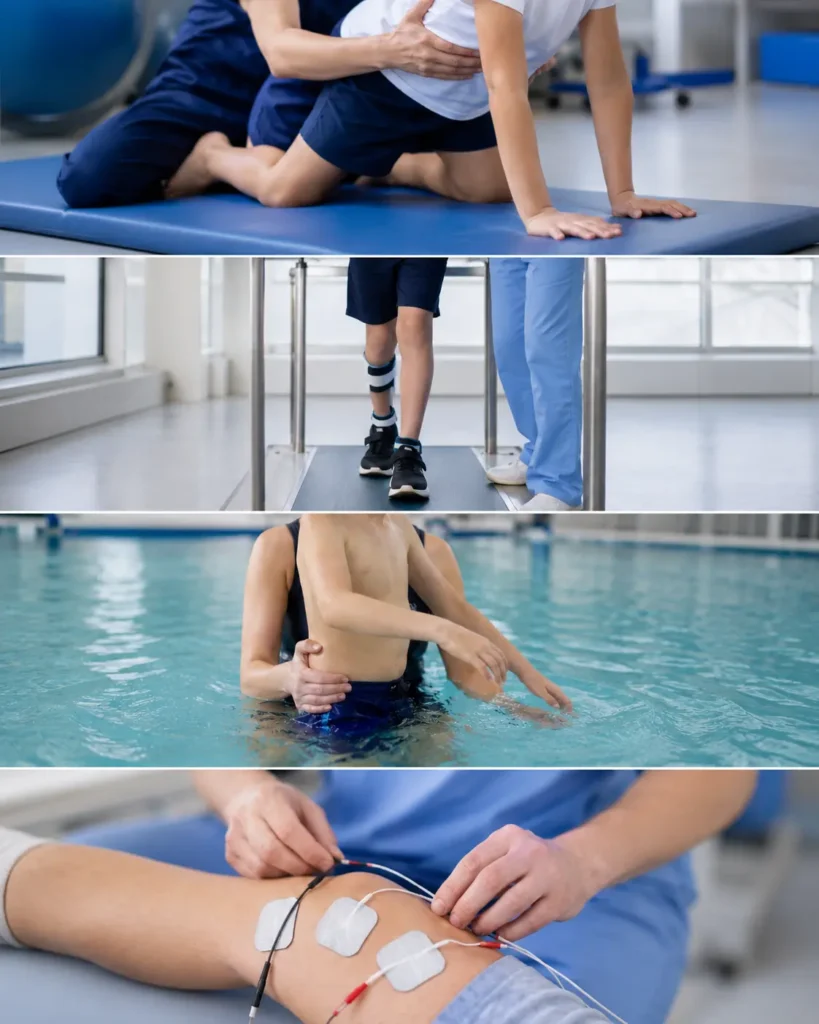 Técnicas de fisioterapia neurológica para parálisis cerebral: Bobath, hidroterapia y electroestimulación