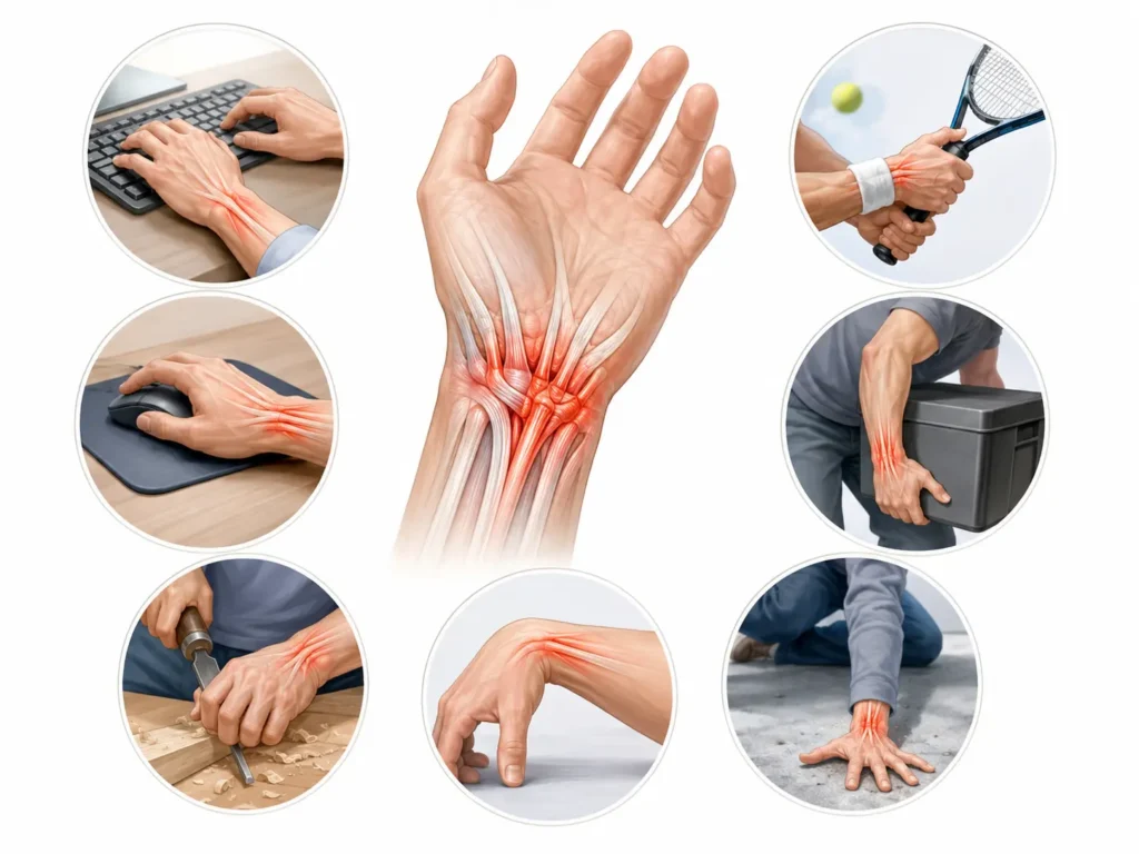Causas de la tendinitis de muñeca: movimientos repetitivos y sobrecarga
